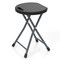 Costway 1/2 PCS 18"H Folding Stool Portable & Foldable Camping Chair with Built-in Handle Black